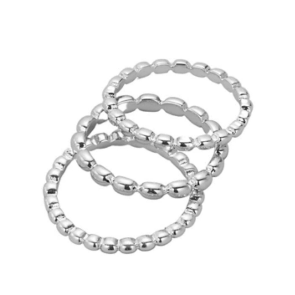 NWT Silver Tone Ring Set